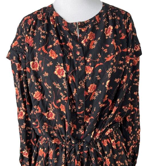 (Flawed) Free People Flower Fields Mini Dress in Dark Combo Small NWOT - Picture 6 of 11